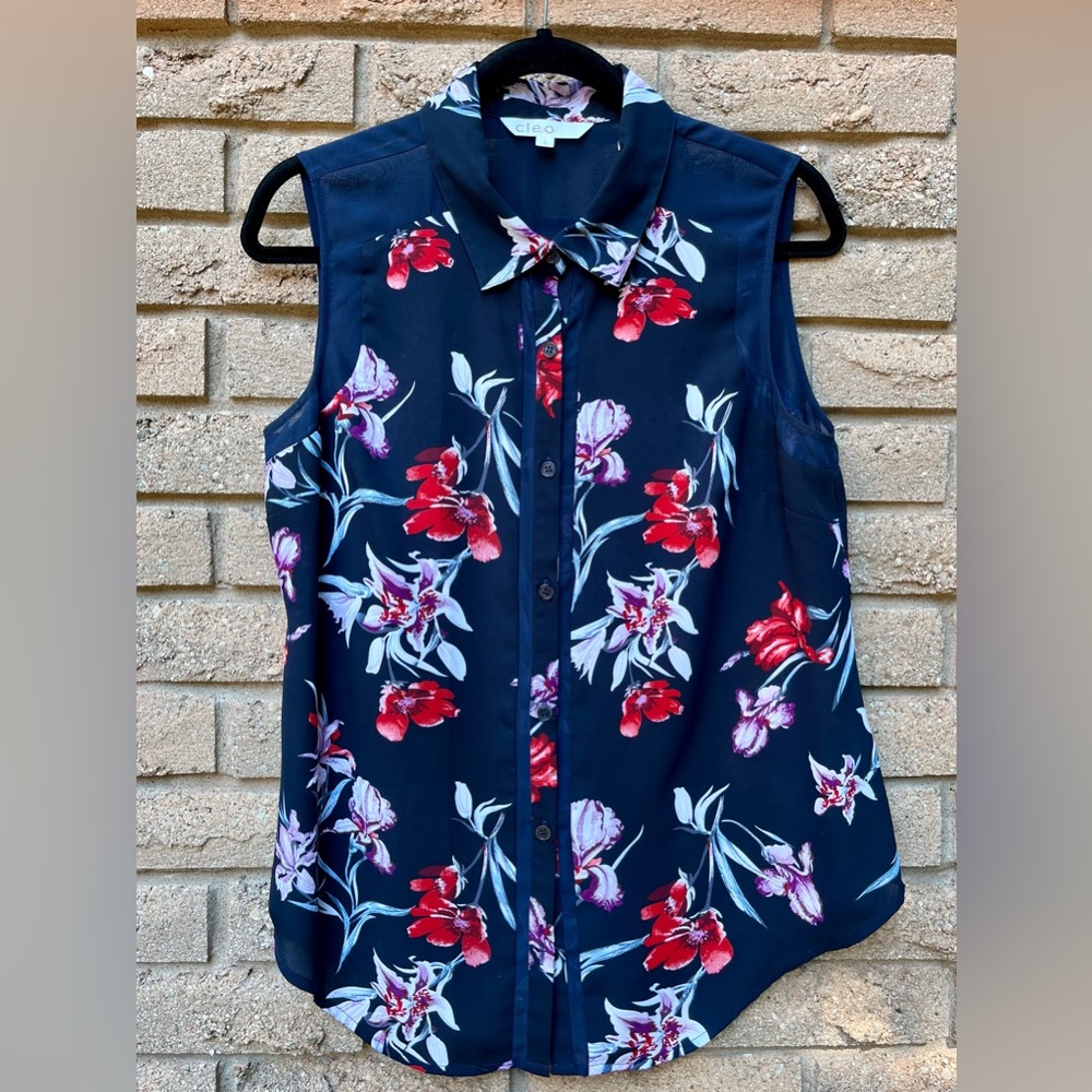 Floral Cleo Sleeveless Blouse